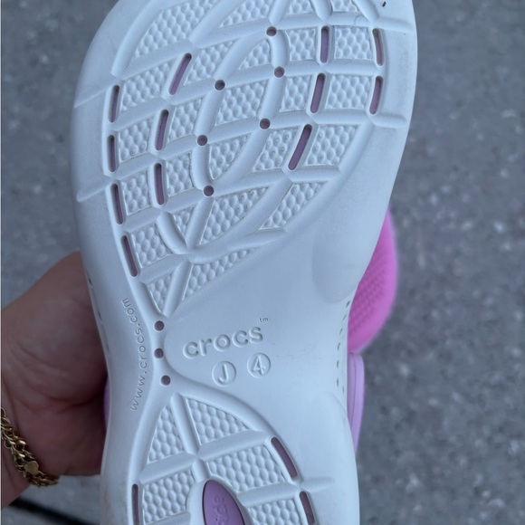 CROCS Pink and White Perforated Clogs - Picture 4 of 4